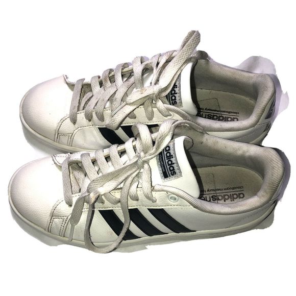 ADIDAS NEO cloudfoam white/black footbed Sneakers‎ - Picture 1 of 9